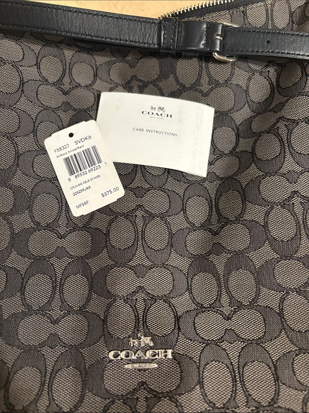 Coach Black Signature Canvas Shoulder Hobo - Picture 5 of 12